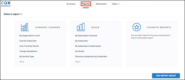 Image of the Reports tab in Intelligent Invoice dashboard