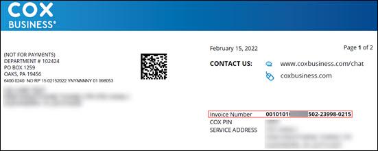 Image of CB Invoice Number