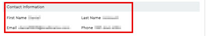 Image of the Contact Information section 