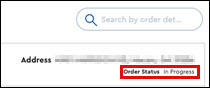 Image of Order Status section 