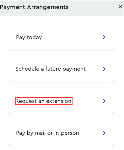 Image of requesting an extension online