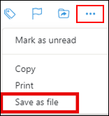 Image of selecting specific emails to save