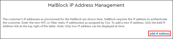 Image of Add IP Address link
