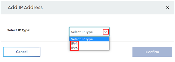 Image of Select IP Type Field