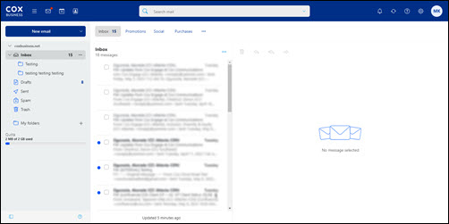 Image of the new webmail interface