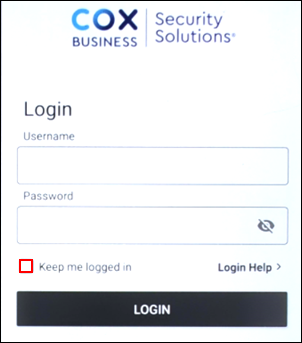 image of the mobile app log in screen