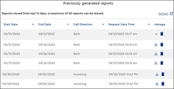 Image of offline reports in MyAccount