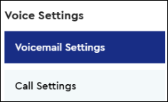 Image of Voicemail settings section