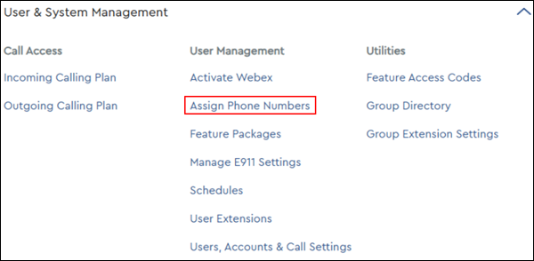 Program Phone Numbers Managing Phone Number Assignments Online