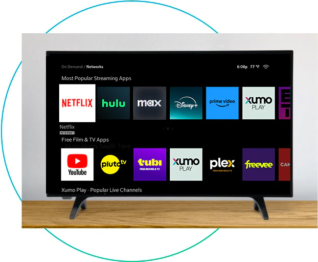 tv on credenza