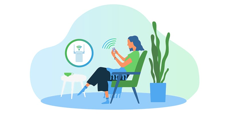 Woman sitting in chair using mobile device