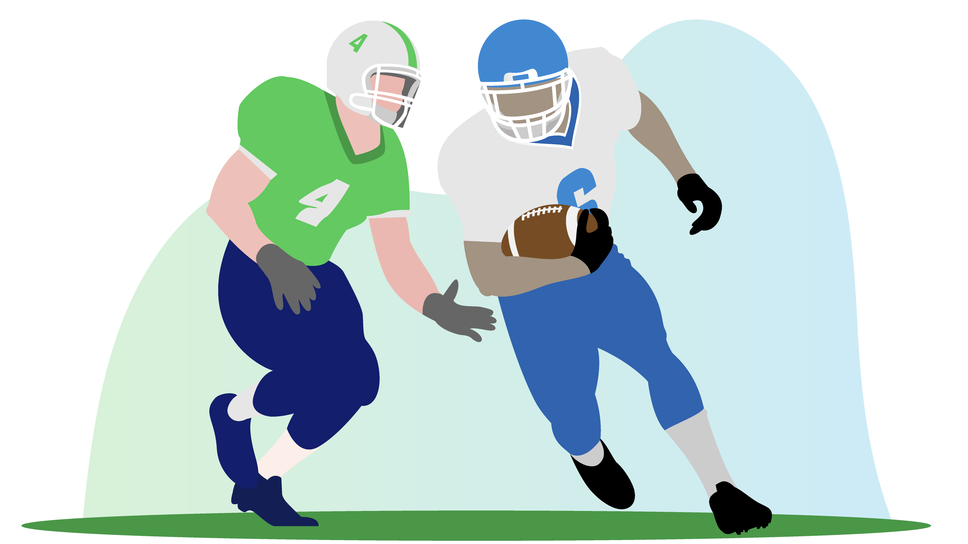 two football players clipart