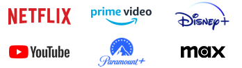 Logotipos de las apps de <i1>streaming</i1> de Contour TV: Netflix, Prime Video, Disney+, Hulu, Paramount+ y Max