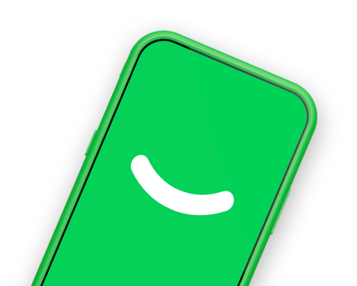 Mobile phone top half silhouette in green slanted right with Cox Mobile logo in white on screen