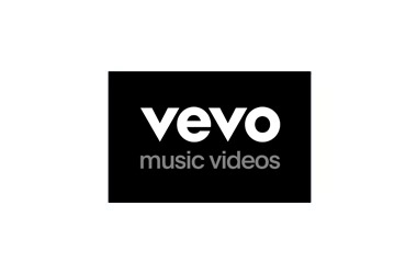 Vevo music videos logo on black background