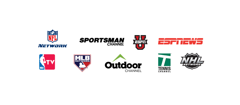 Logotipos de canales de deportes y paquetes de TV