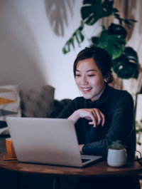 Woman working on Laptop
