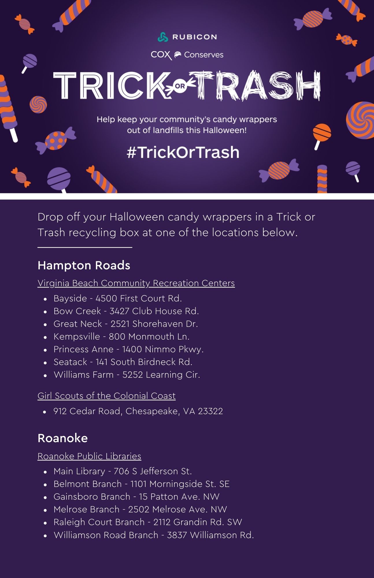 trick or trash locations