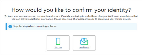 Image of confirm your identity screen