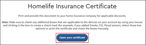 Image of Homelife Insurance Certificate