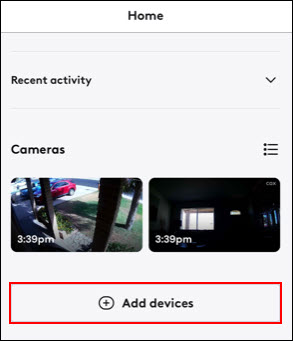 Image of Add Devices button